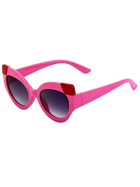 Accessories - Pink Cat-Eye Sunglasses with Red Corners | Retro UV400 Statement Shades